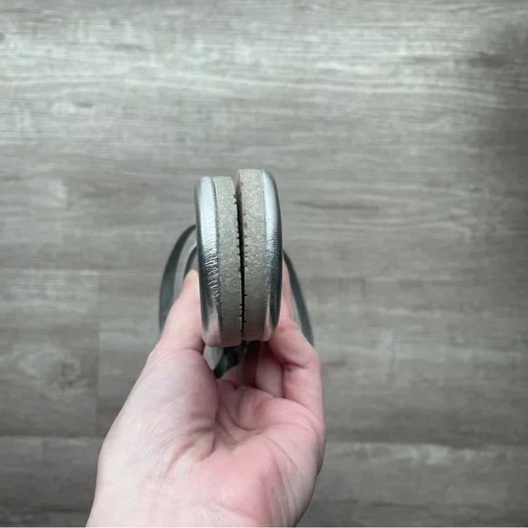 TKEES Gemma Metallic Silver Two Strap Flat Slide Sandal - Picture 11 of 14